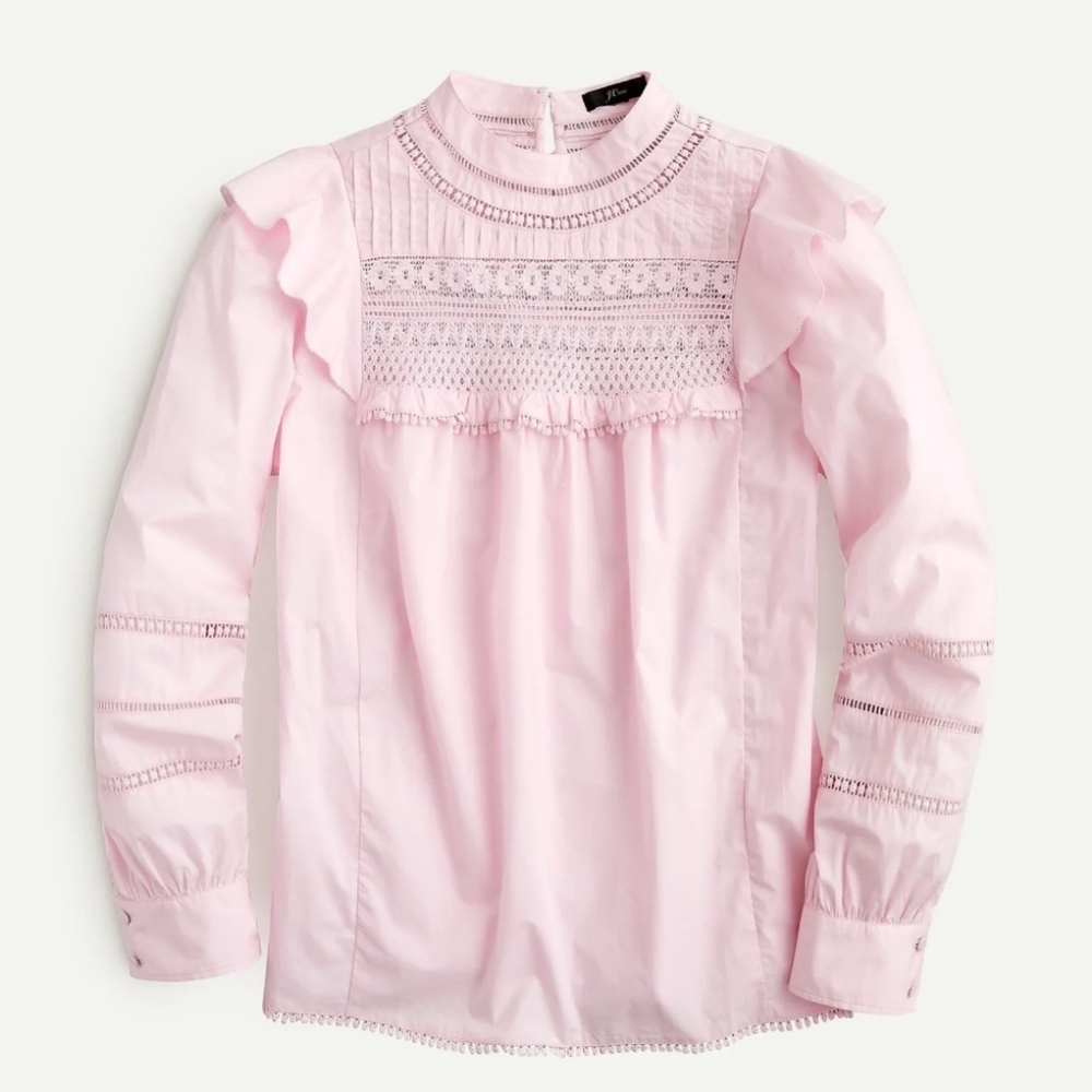 💗 NWT J Crew Pink Ruffled Top